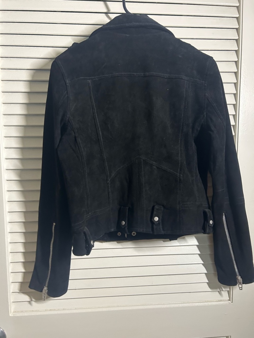 Blank NYC Black Faux Suede Biker Jacket with Belt - Women - Picture 2 of 4